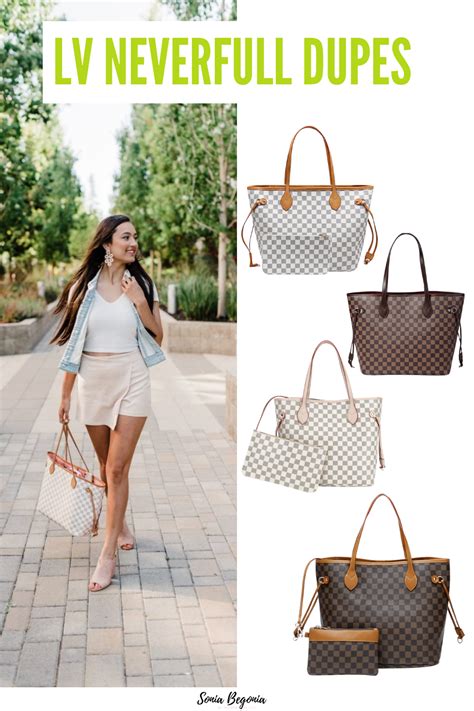 lv checkered bag dupe|louis vuitton neverfull bag dupe.